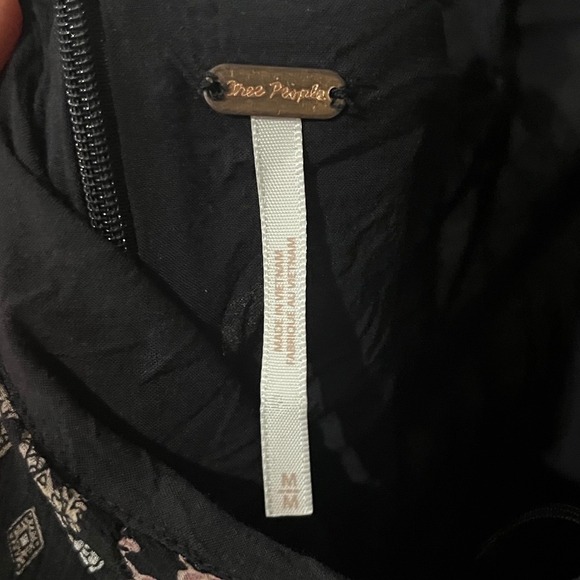 Free People Seven‎ Wonders Black Paisley Backless Mini Dress Size M - Picture 3 of 8